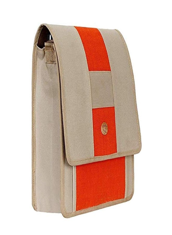 CAMPIO Orange Jute Conference Bag with Adjustable Shoulder Strap | Eco-Friendly File Folder & Document Holder for Certificates, Office, School, College & Travel | Durable, Stylish Organizer - Image 3